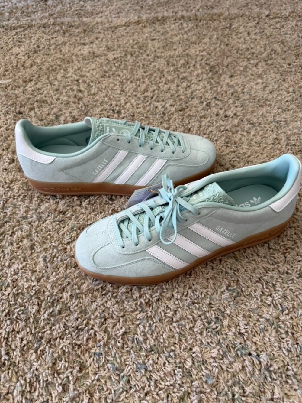 NWT Adidas Gazelle Indoor Seafoam Green Suede Sneakers Sz 11 Women's